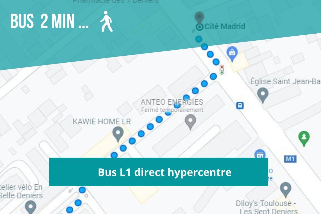 Le Rosier - 7 Deniers - Proche Airbus - Bus Direct Centre Apartment Toulouse Luaran gambar